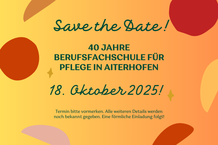 Wir feiern 40 Jahre Pflegeausbildung